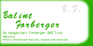 balint forberger business card